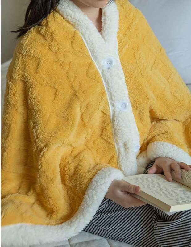 Geometric Fleece Ponchos, One Size Fits All