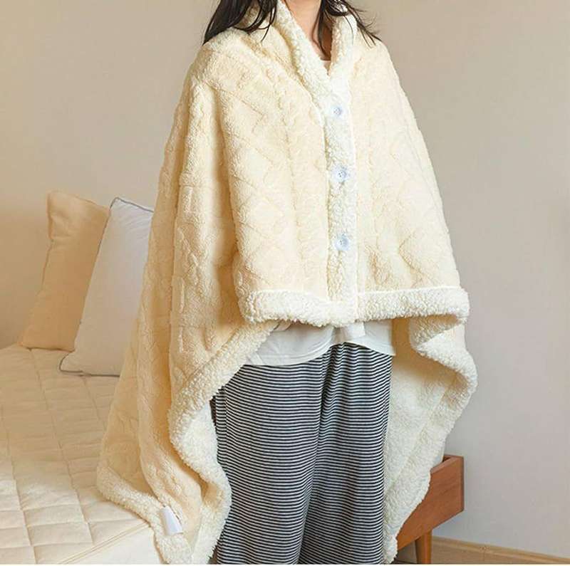 Geometric Fleece Ponchos, One Size Fits All