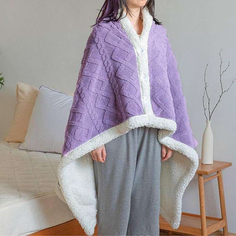 Geometric Fleece Ponchos, One Size Fits All