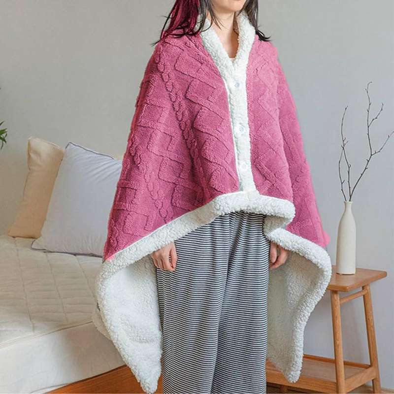 Geometric Fleece Ponchos, One Size Fits All
