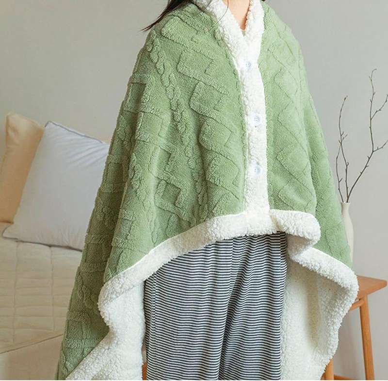 Geometric Fleece Ponchos, One Size Fits All