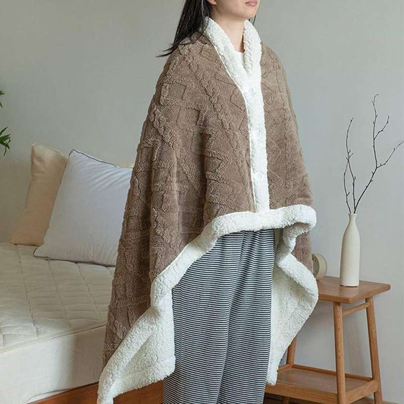 Geometric Fleece Ponchos, One Size Fits All