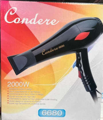 Condere 2000W Fast Drying Hair Dryer, Cold Air Feature, 2 Heat Settings, 2 Speed Settings