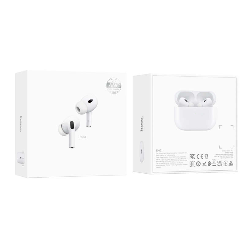 hoco EW51 - Premium ANC Wireless Earbuds with Hi-Res Sound & Dual Charging