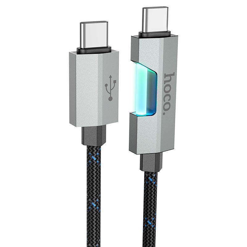 hoco U123  (USB-C to USB-C) Smart LED Fast Charging Cable (60W PD, 3A Output)