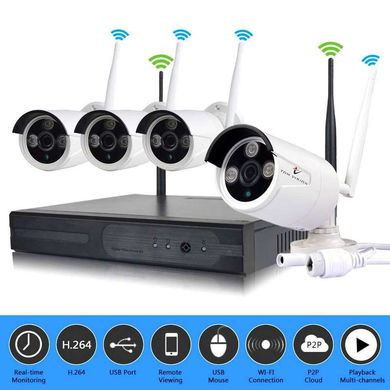 4 CH Wireless IP Security Camera Kit In/Outdoor