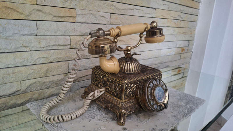 Vintage-style rotary dial telephone