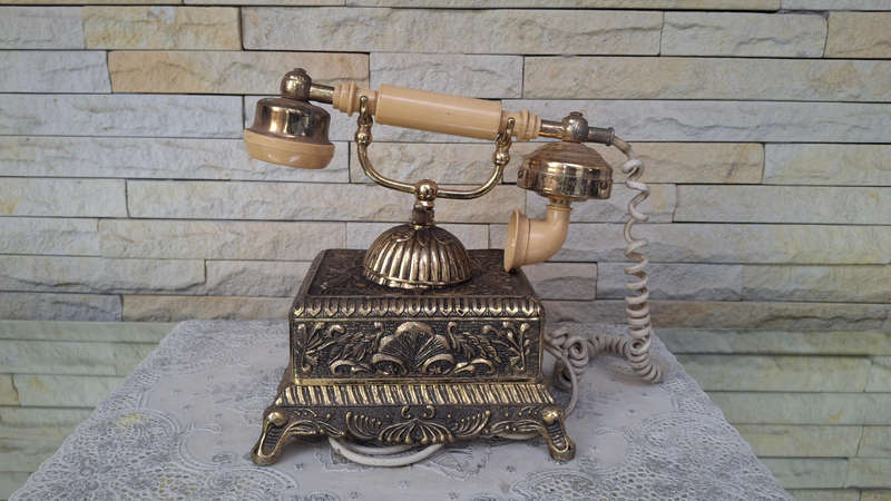 Vintage-style rotary dial telephone