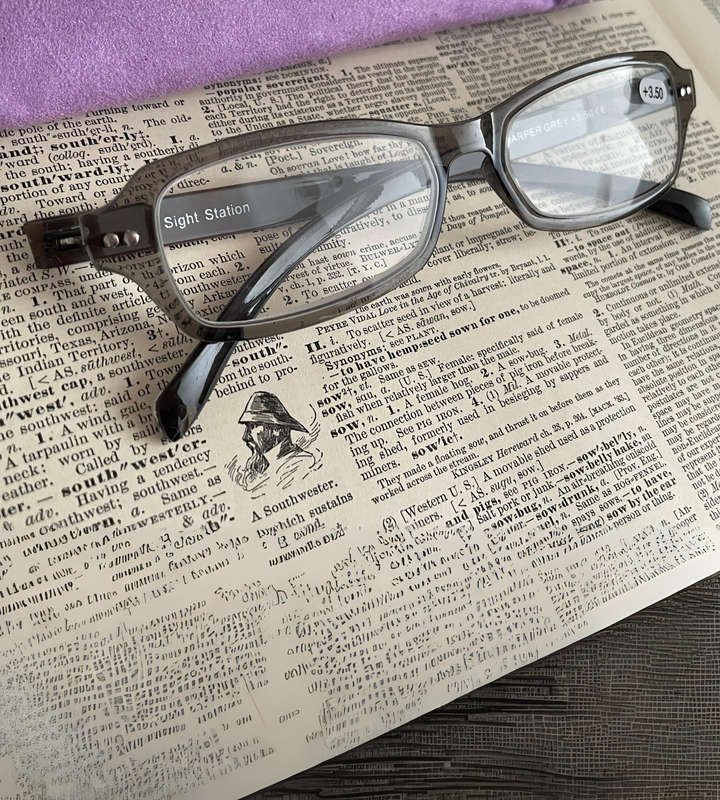 Sight Station by Foster Grant Harper Grey +3.50 Super Lightweight Reading Glasses  Modern Style