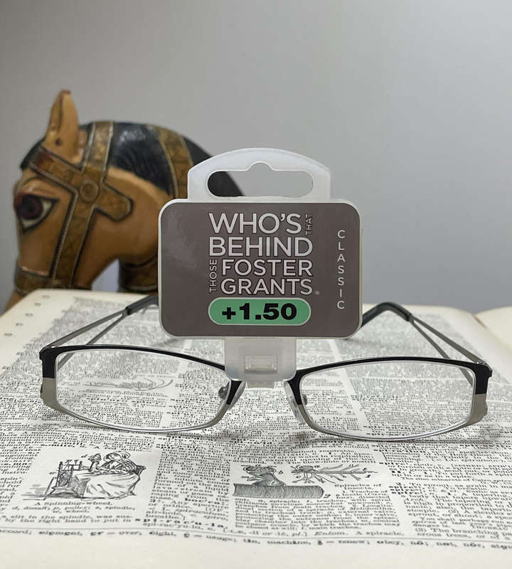 Foster Grant +1.50 Twain Reading Glasses  Modern Classic Style | L01212 | 52-19-138 | PD 62mm