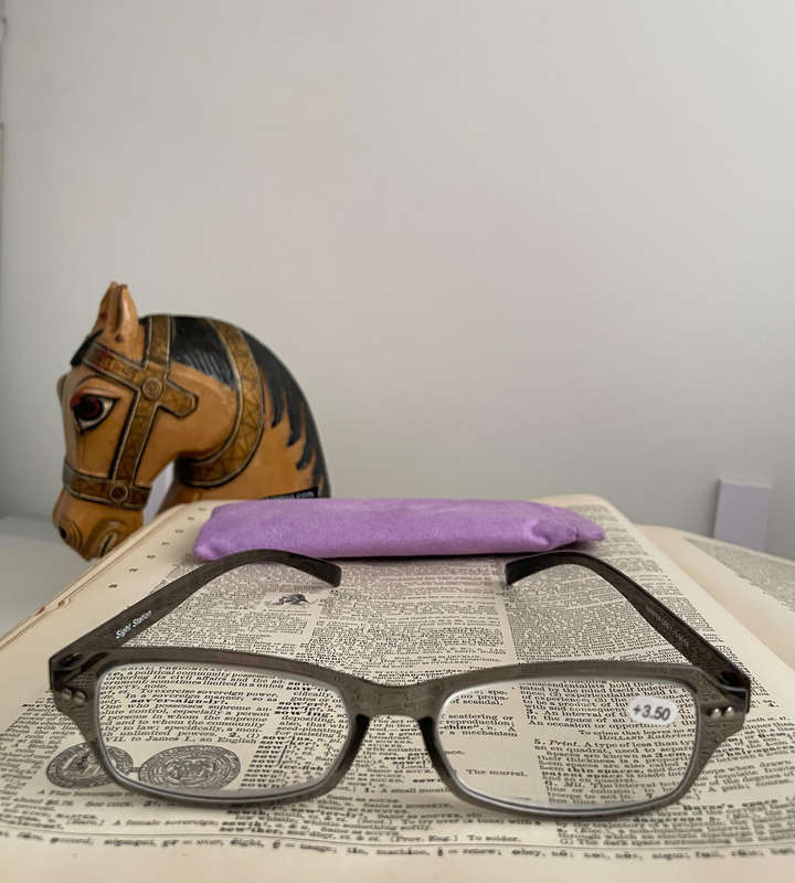 Sight Station by Foster Grant Harper Grey +3.50 Super Lightweight Reading Glasses  Modern Style