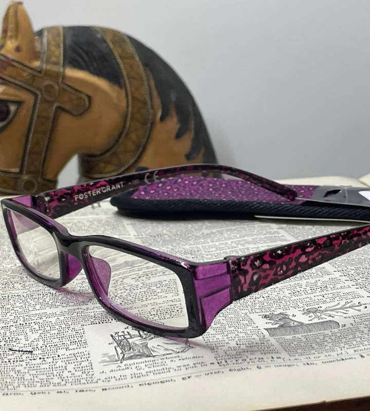 Foster Grant CORA +1.50 Reading Glasses  RFCOR150 | Elegant Style with Purple Fabric Sleeve | 52-19