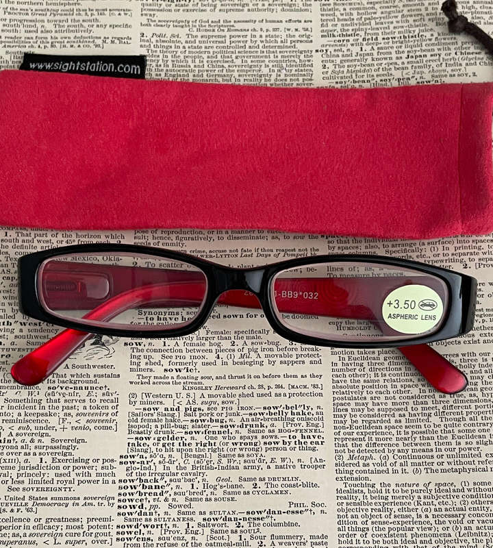 Sight Station Zen 8501-BB9*032 +3.50 Female Reading Glasses  Red & Black Frame  Aspheric Lens  Sp