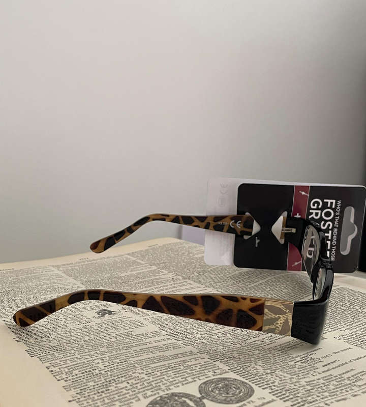 Foster Grant RFCKAI350MT +3.50 Reading Glasses Stylish Gold & Black Leopard Design