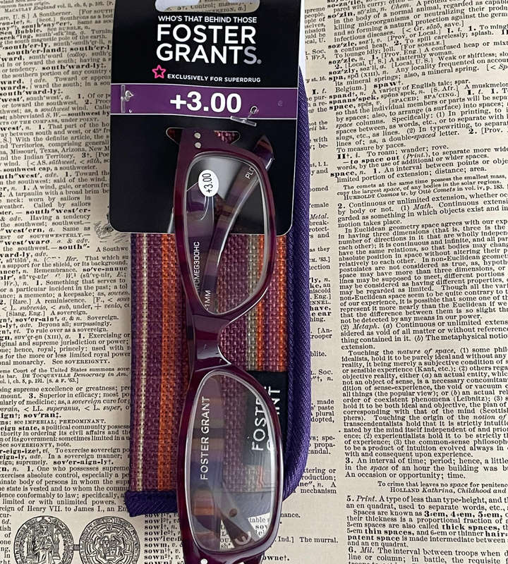 Foster Grant RFSMEG300SD +3.00 Reading Glasses  MEG PRP Bohemian Stripes with Fabric Pouch