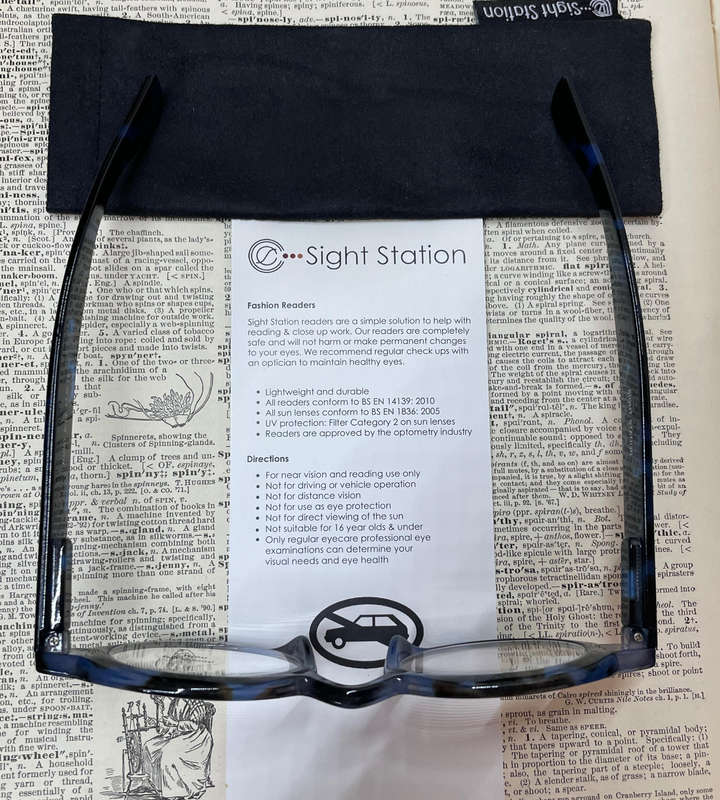 Sight Station HARRY +1.50 Reading Glasses  Blue Frame with Matching Sleeve | Aspheric Lenses