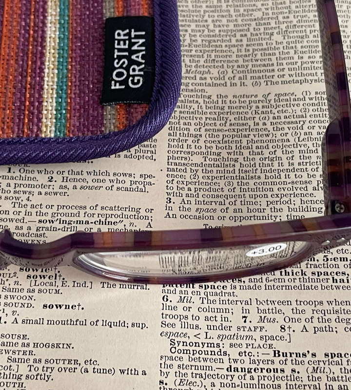 Foster Grant RFSMEG300SD +3.00 Reading Glasses  MEG PRP Bohemian Stripes with Fabric Pouch