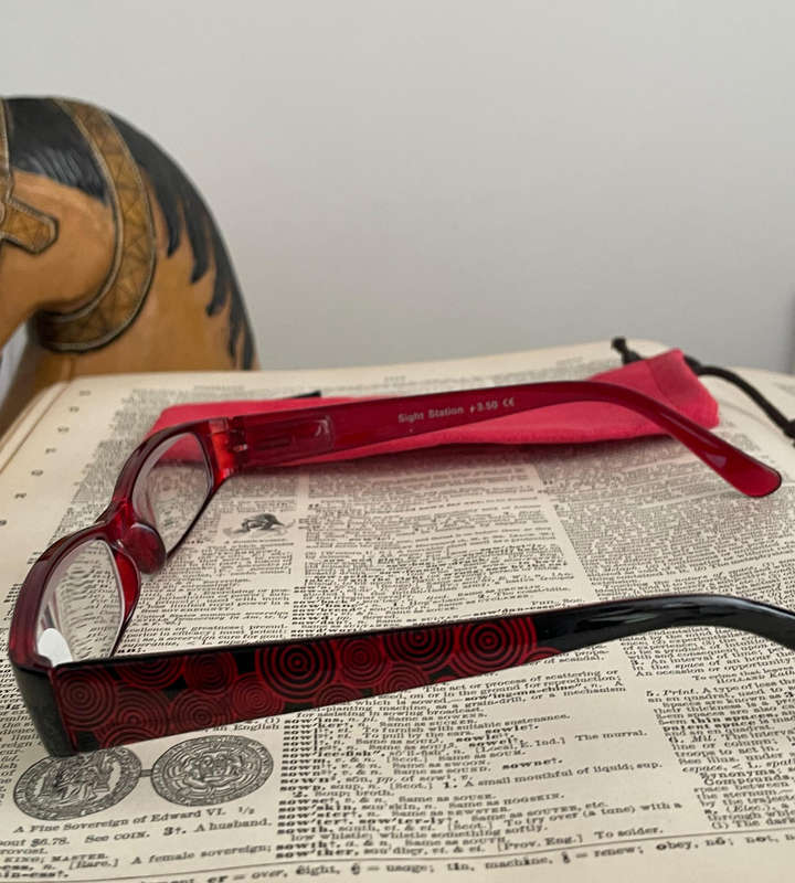 Sight Station Zen 8501-BB9*032 +3.50 Female Reading Glasses  Red & Black Frame  Aspheric Lens  Sp