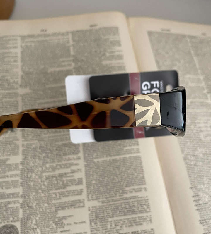Foster Grant RFCKAI350MT +3.50 Reading Glasses Stylish Gold & Black Leopard Design