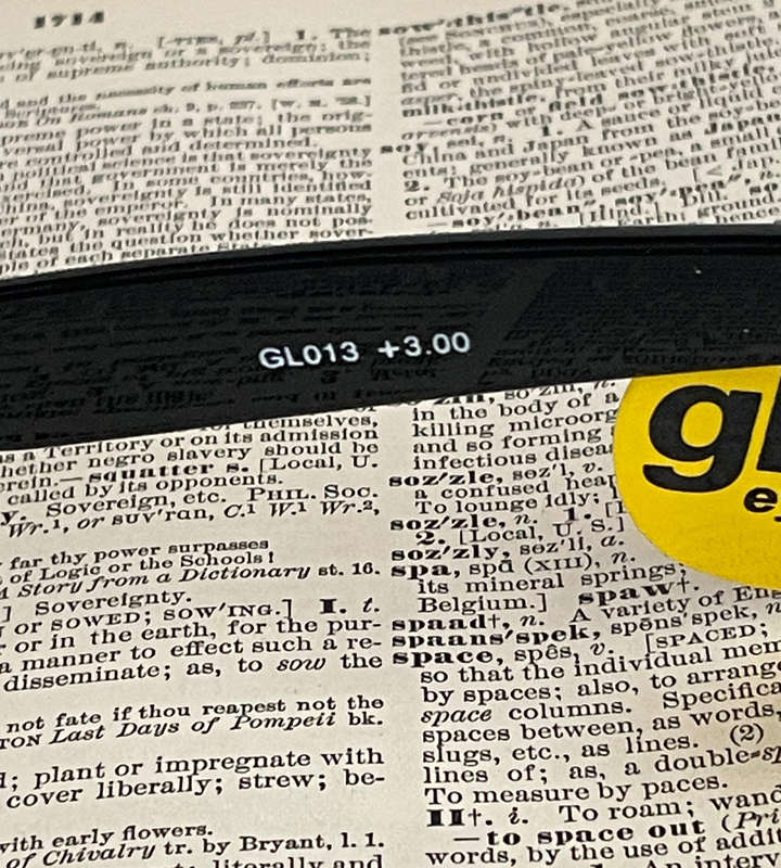 GLARE GL013 +3.00 Reading Glasses  Sleek Black Frame