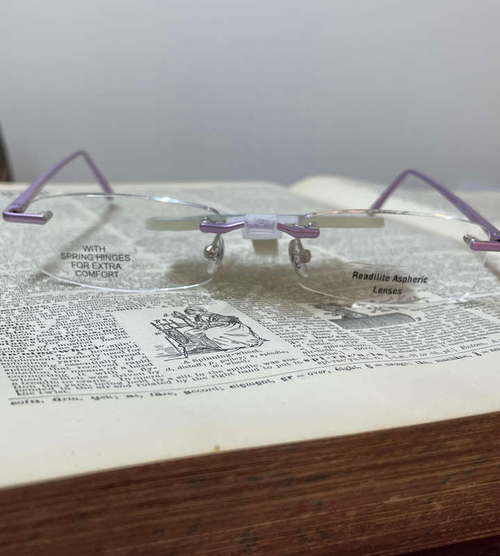 Foster Grant +1.00 Reading Glasses  Lilac Aluminum Frameless | Lightweight | 50 Off