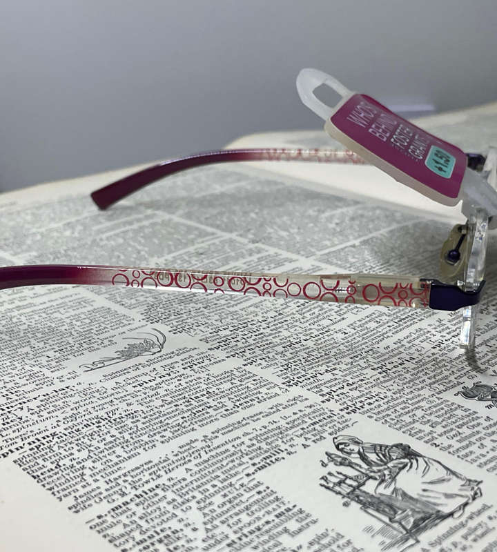 Foster Grant +1.50 YEATS Frameless Reading Glasses  Mauve, Purple & Pink | LO1011 | 53-17-135 | PD