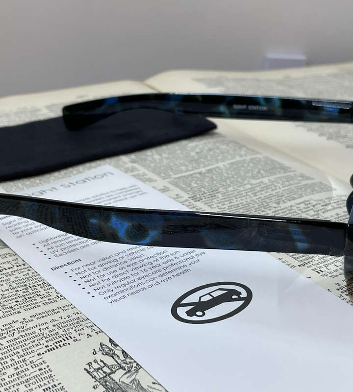 Sight Station HARRY +1.50 Reading Glasses  Blue Frame with Matching Sleeve | Aspheric Lenses