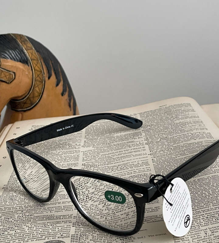 GLARE GL013 +3.00 Reading Glasses  Sleek Black Frame