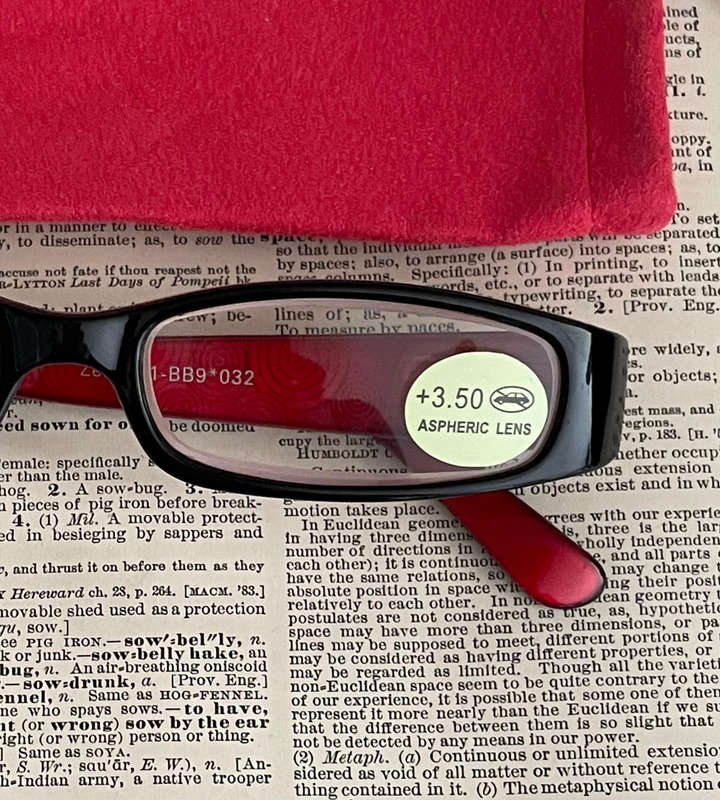 Sight Station Zen 8501-BB9*032 +3.50 Female Reading Glasses  Red & Black Frame  Aspheric Lens  Sp