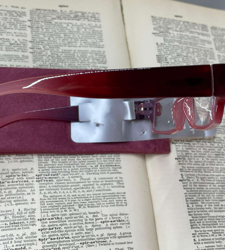 Foster Grant +1.50 Caspian Red Reading Glasses  Mauve Gradient | With Fabric Sleeve | Stylish & Com
