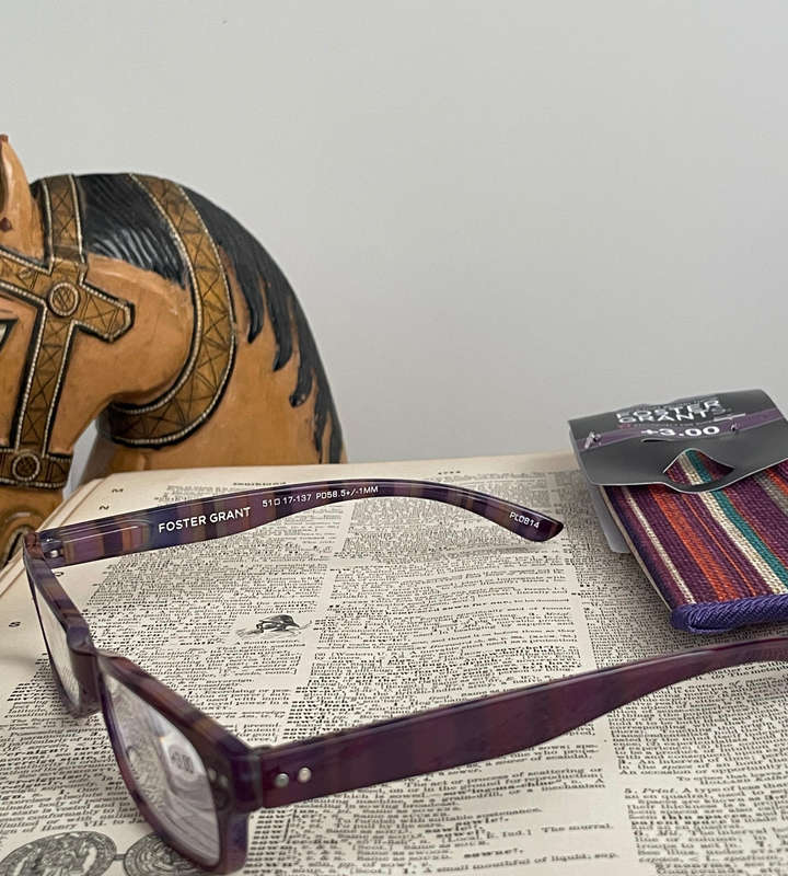 Foster Grant RFSMEG300SD +3.00 Reading Glasses  MEG PRP Bohemian Stripes with Fabric Pouch