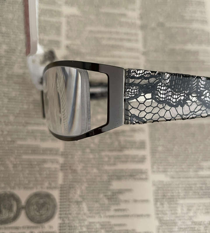 Foster Grant RFCLAC150MT +3.50 Reading Glasses  Elegant Black & Silver Lace Design