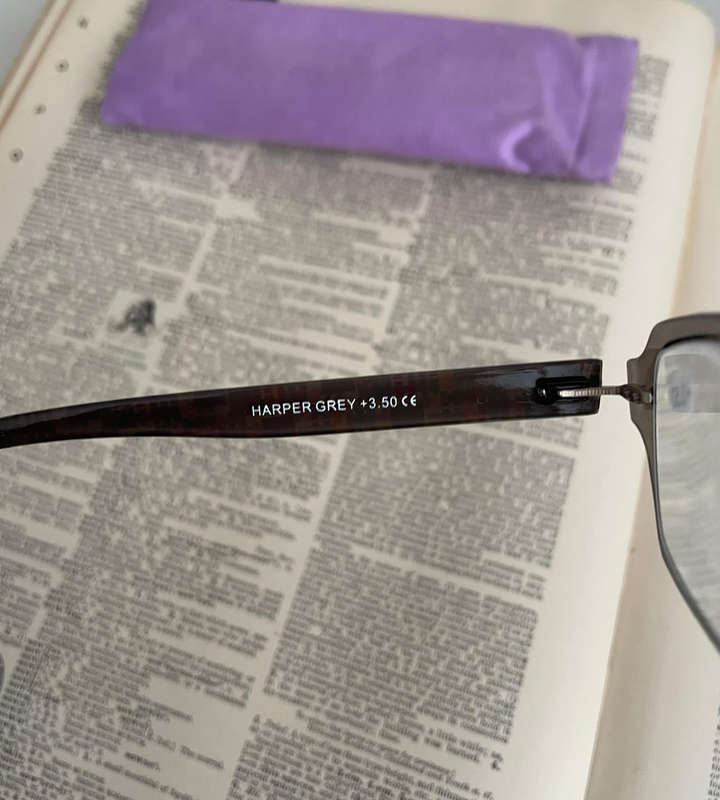 Sight Station by Foster Grant Harper Grey +3.50 Super Lightweight Reading Glasses  Modern Style