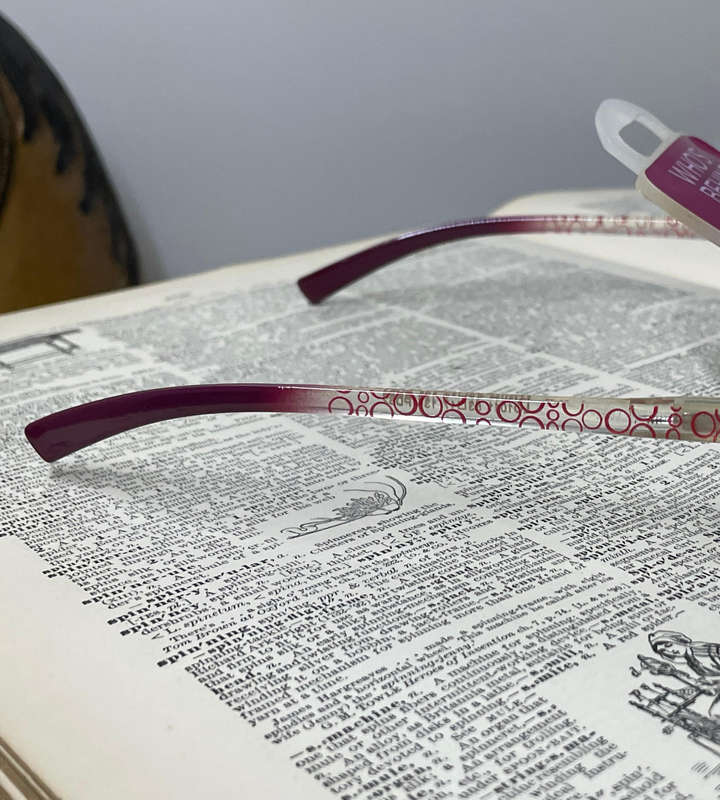 Foster Grant +1.50 YEATS Frameless Reading Glasses  Mauve, Purple & Pink | LO1011 | 53-17-135 | PD