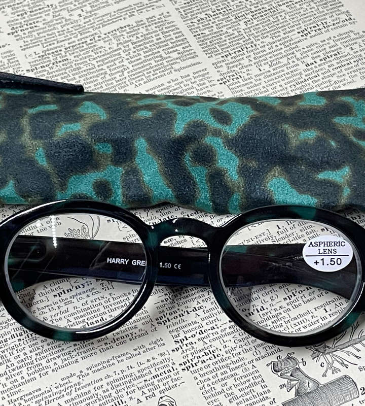 Sight Station HARRY +1.50 Reading Glasses  Green Frame with Matching Sleeve | Aspheric Lenses