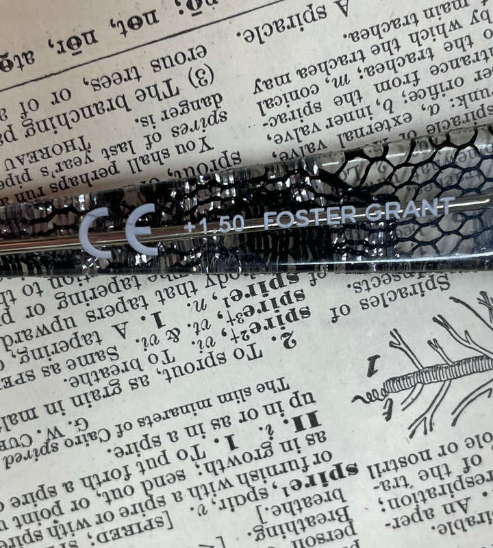 Foster Grant RFCLAC150MT +1.50 Reading Glasses  Elegant Black & Silver Lace Design