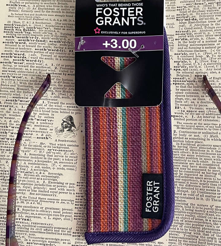 Foster Grant RFSMEG300SD +3.00 Reading Glasses  MEG PRP Bohemian Stripes with Fabric Pouch