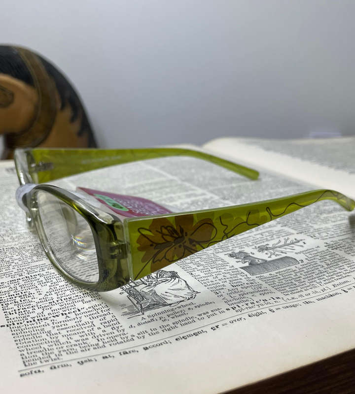 Foster Grant +1.50 Reading Glasses  Green Natural Floral Design | RFXLAA100MT | Stylish & Comfortab