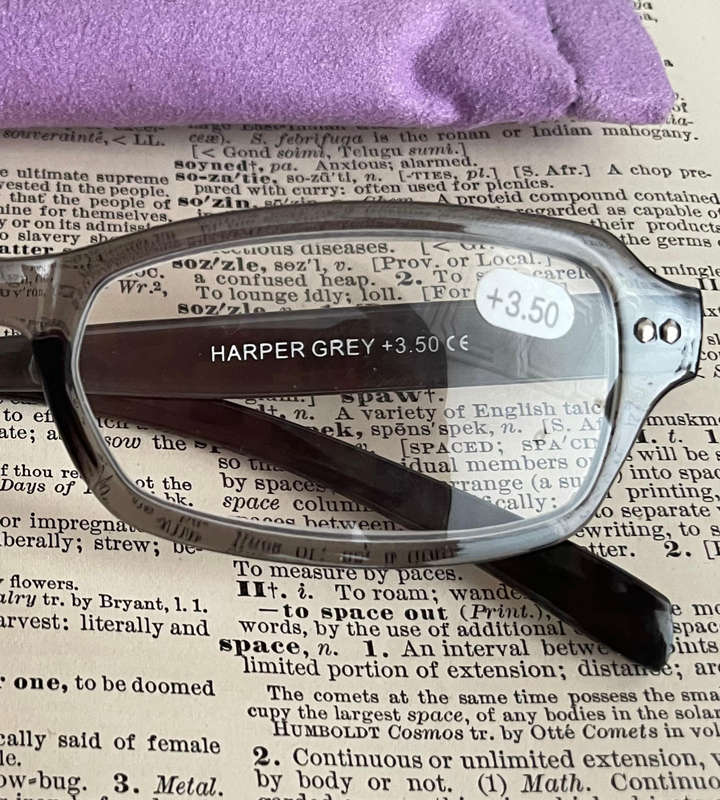 Sight Station by Foster Grant Harper Grey +3.50 Super Lightweight Reading Glasses  Modern Style