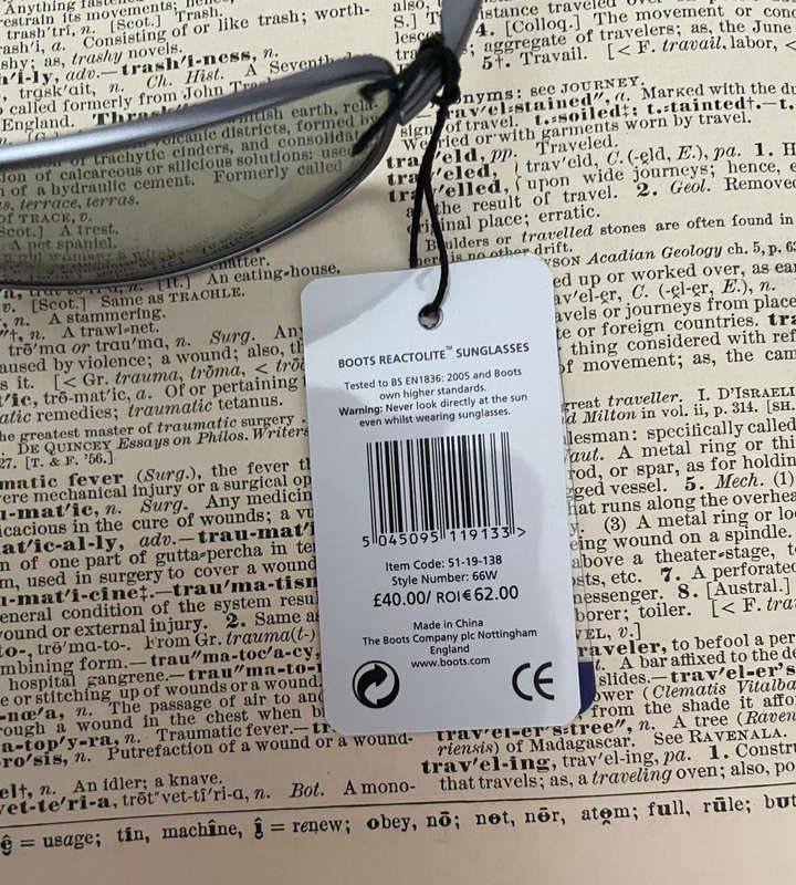 Boots Reactolite Sunglasses BS EN 1836 Tested Limited Stock R249 Each UK Brand