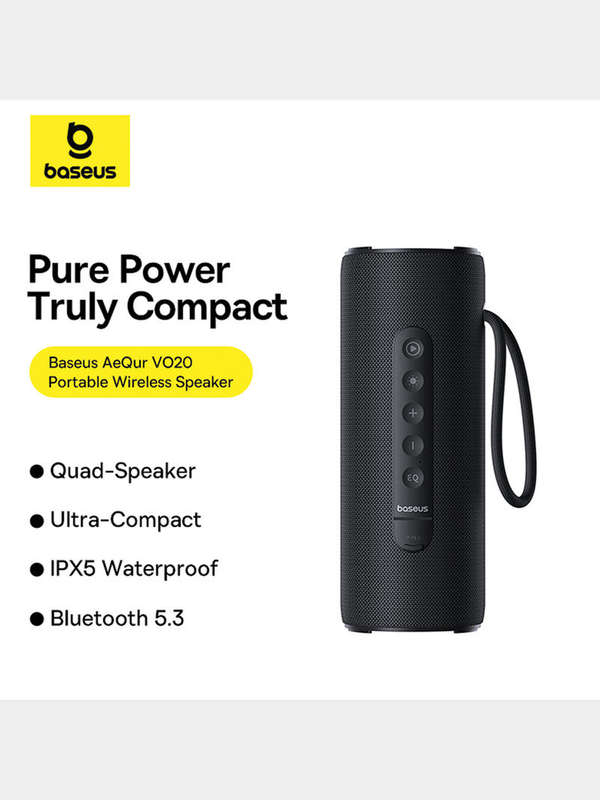 Baseus AeQur VO20 Wireless Black Portable Speaker