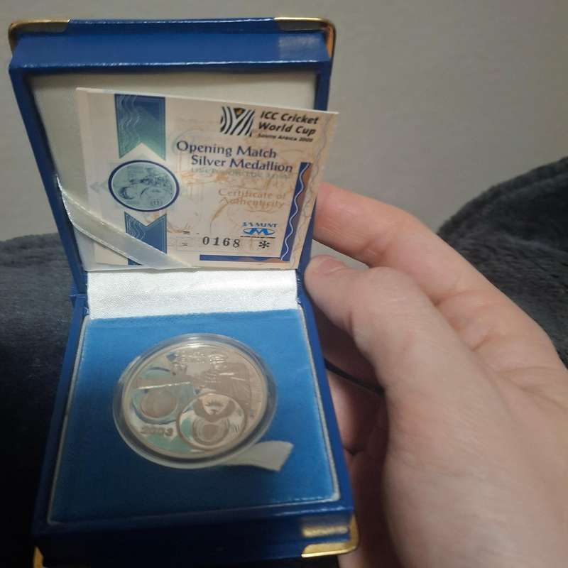 2003 cricket world cup opening match sver medallion