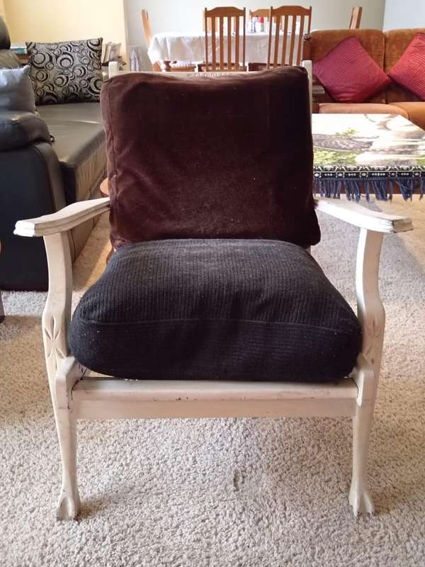 Antique Imbuia Occasional Chair (Painted white)