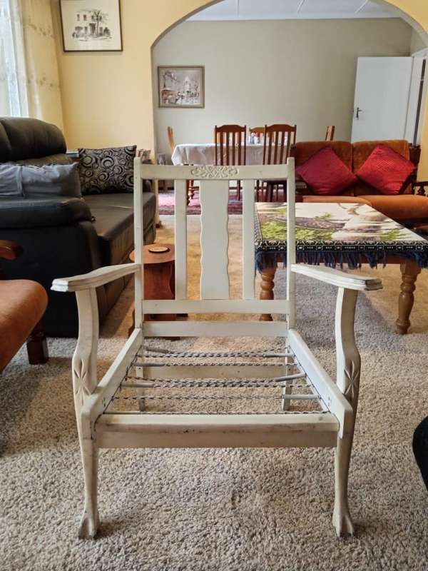 Antique Imbuia Occasional Chair (Painted white)