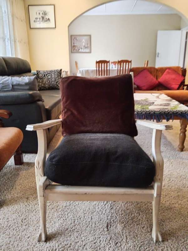 Antique Imbuia Occasional Chair (Painted white)