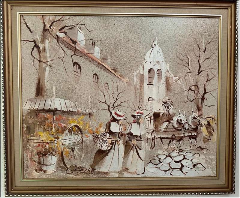 Original Sand and Oil Painting by Boris Chezar