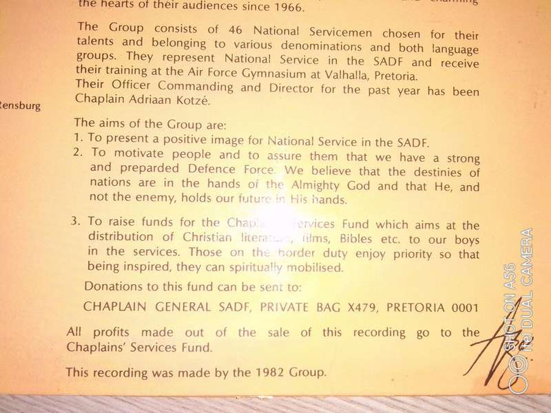 Rare SADF Chaplain Corps Choir Vinyl  Langs Ver Paaie 11