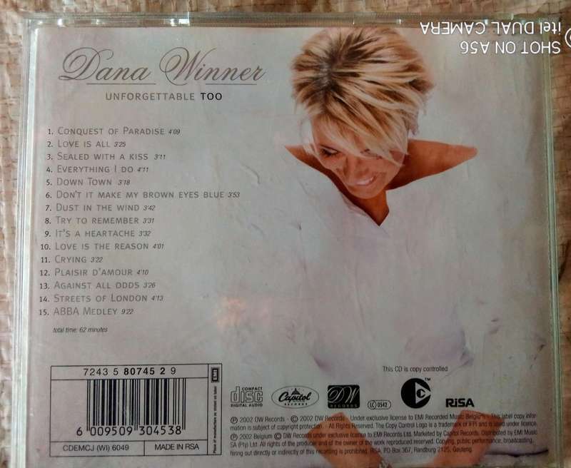 Dana Winner  Unforgettable Too (SIGNED)  R400 + Courier via Bobshop