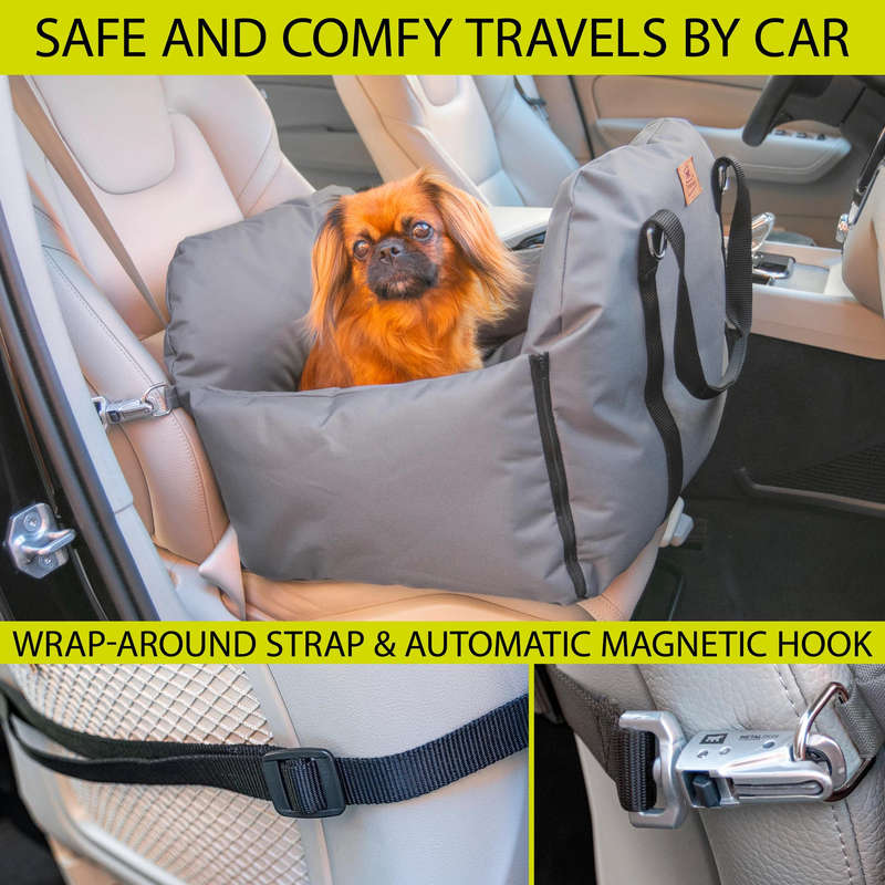 Ferplast Cruiser Dog Car Carrier Bag  Travel Bag for Small Dogs Up to 15kg, Convertible & Washable