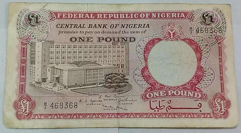  Vintage 1 Pound Banknote  Nigeria (Pre-Naira Era) | Rare Historical Currency